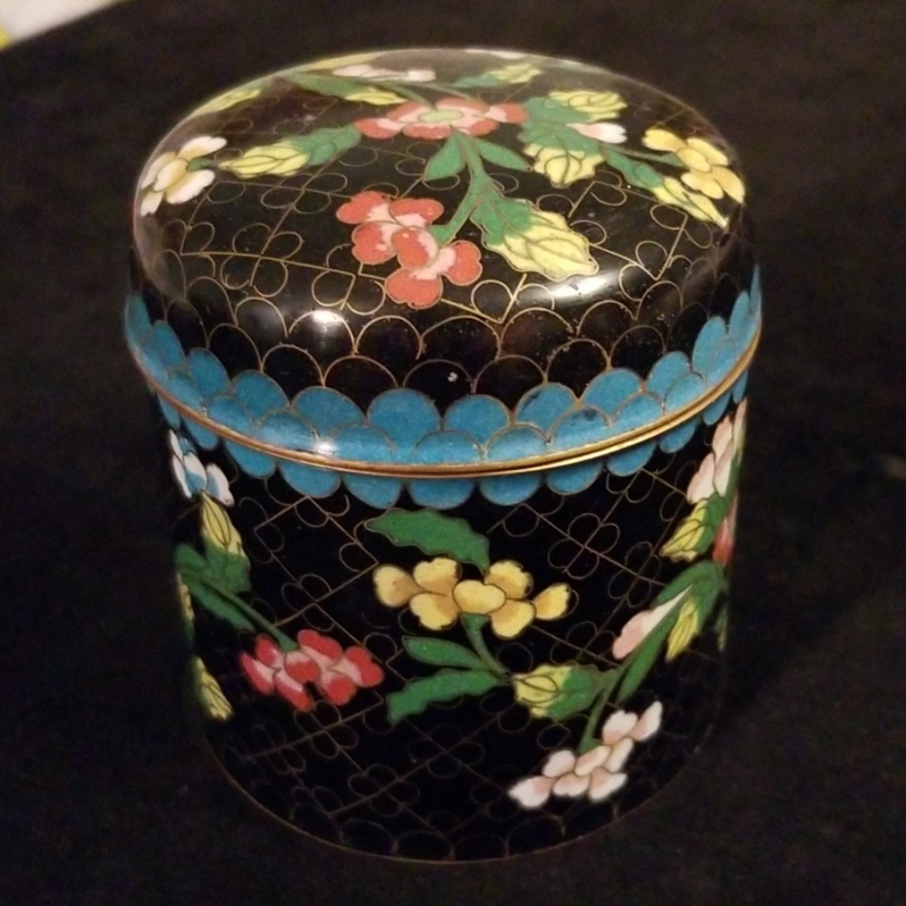 Vintage cloisonne covered container